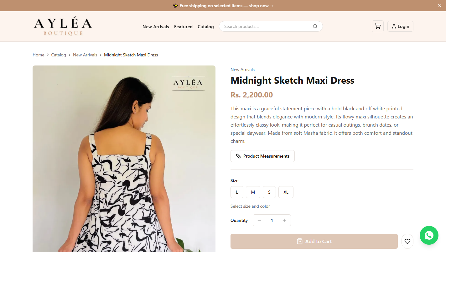 Product detail page